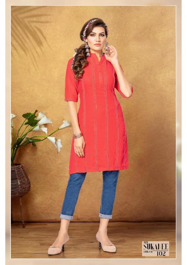 Sukanee Cac Regular Wear Rayon Designer Kurti Collection